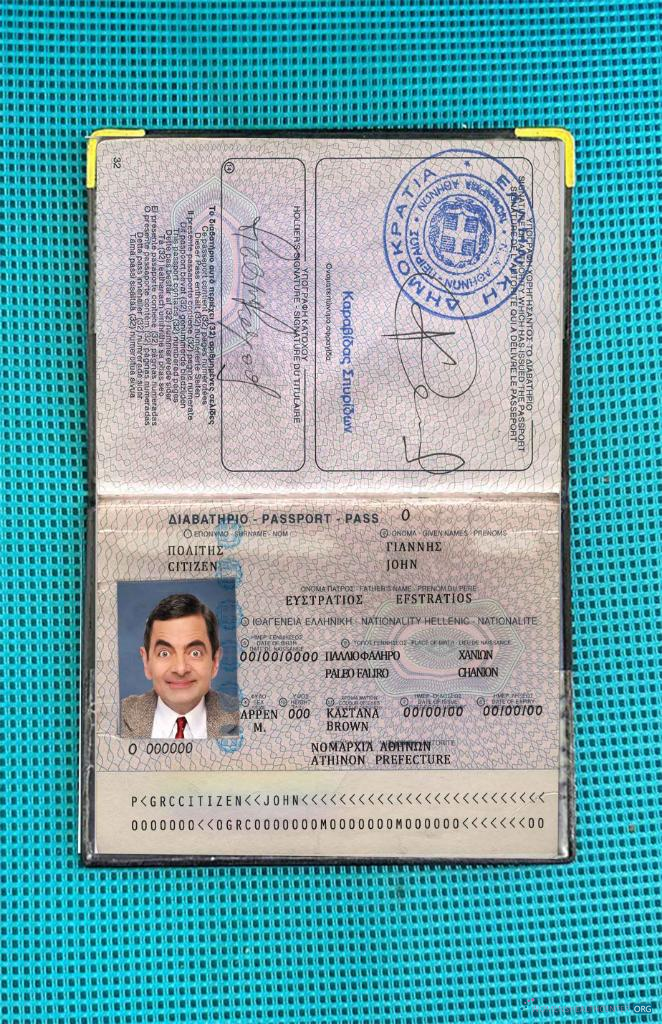 Download Greece passport version 3 photo look Photoshop template